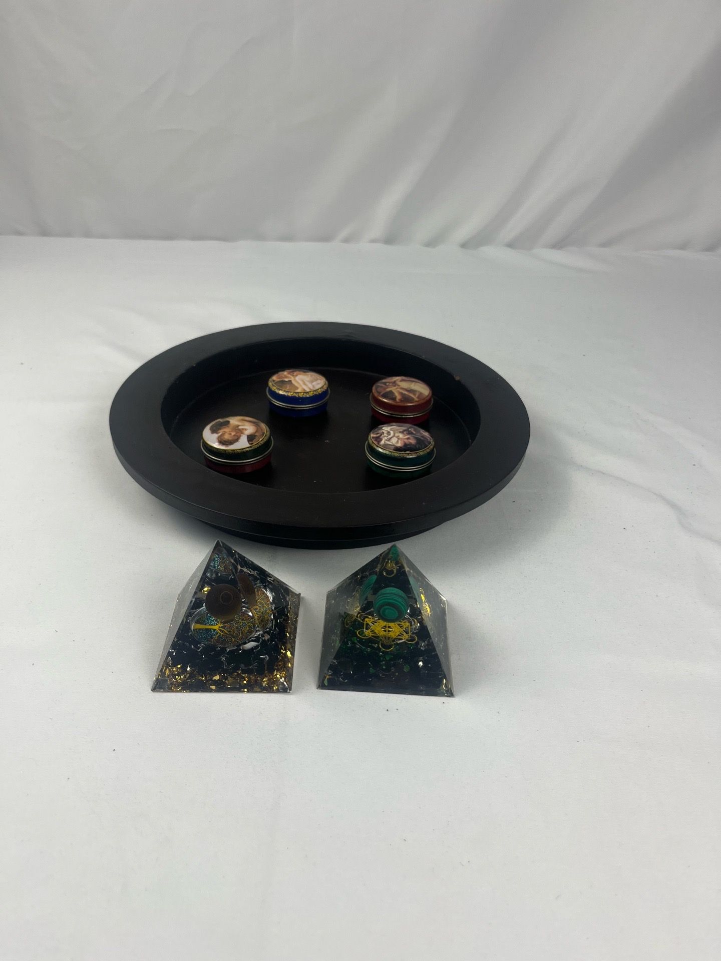 Mystic Set: Resin Pyramids & Mini Keepsake Boxes