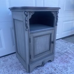 Gorgeous Grey And Wood Antique Cabinet