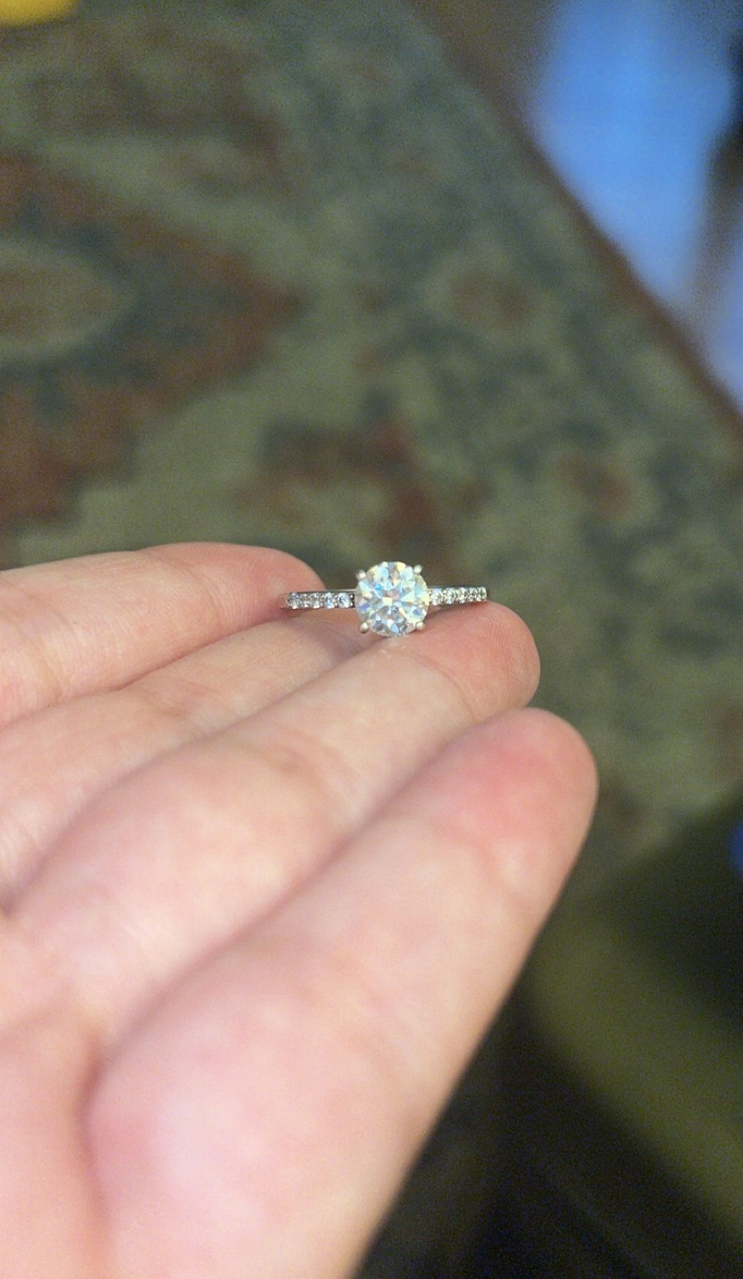 Moissanite Round Cut Solitaire Ring