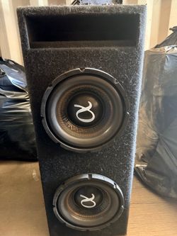 Dual 10" Alphasonik Subwoofers in Box with Hifonics Alpha Amp