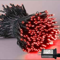 Red LED String Lights with Controller 66Ft 200led