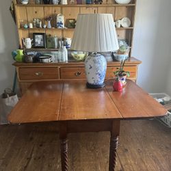 Cherry Oak Spiral Leg Drop leaf Table