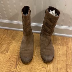 Womens Ugg Caitlyn Moto Boot Tan Suede Size 8 1/2