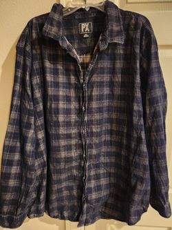 Mens big and tall long sleeve casual button down shirt