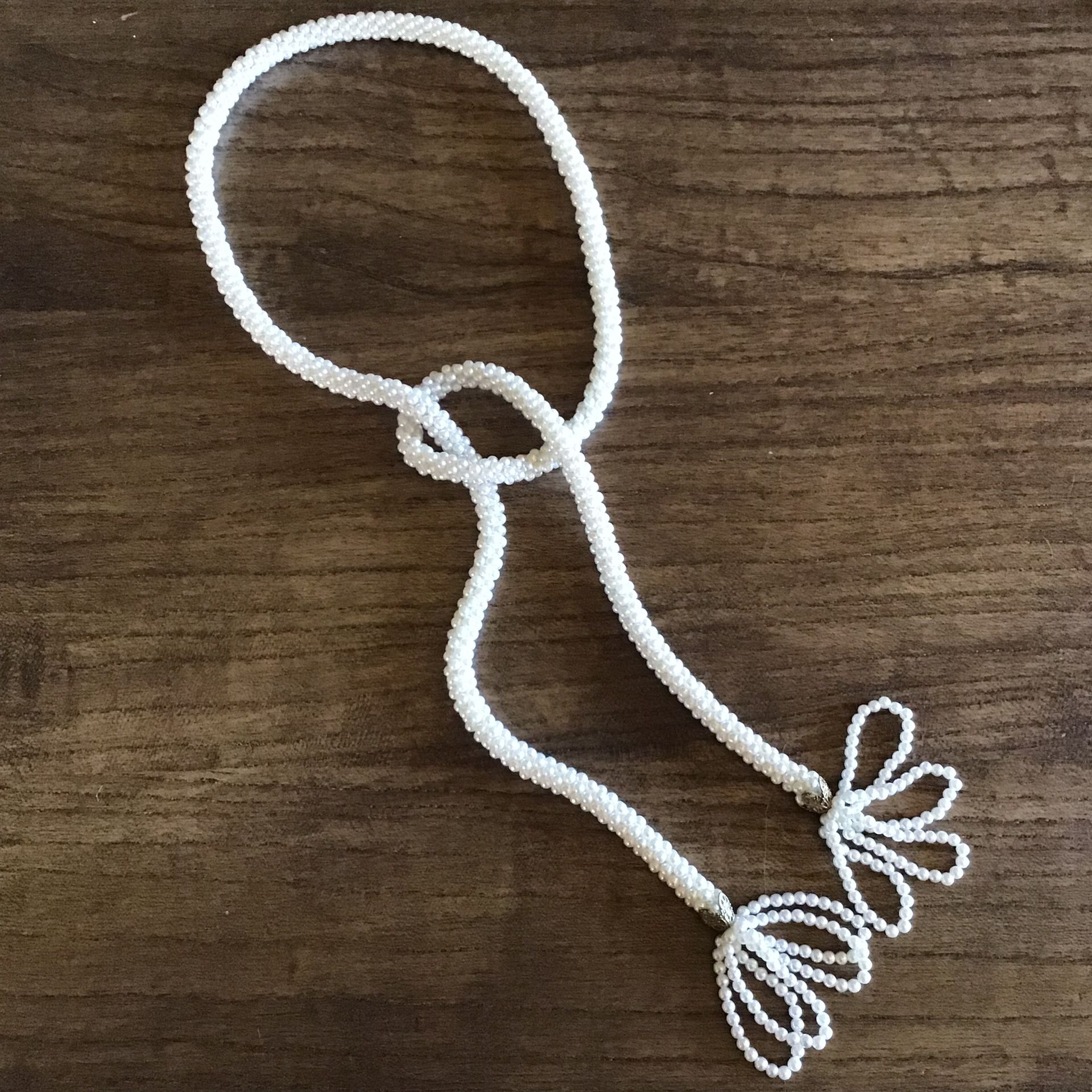 Vintage Faux Pearls Rope Necklace