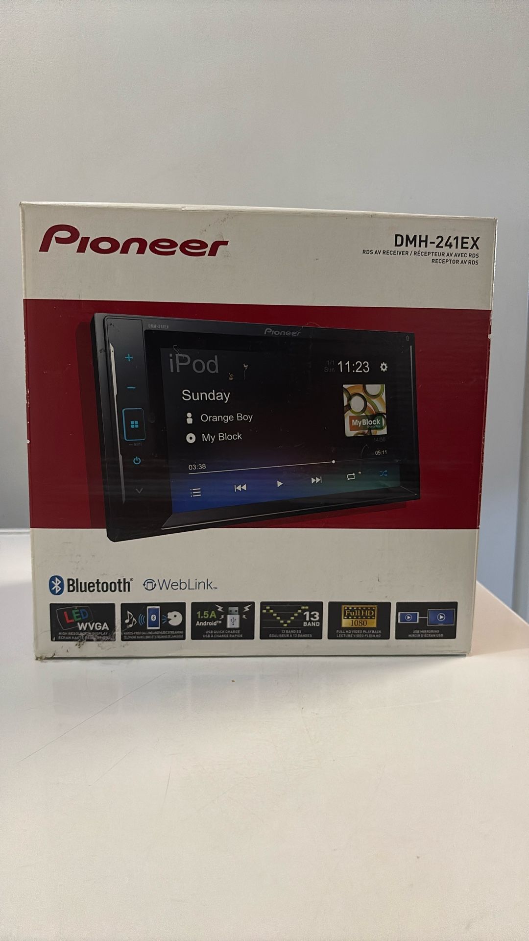 Pioneer Double Din Radio 6.2 Inch Touch Screen With Bluetooth Dmh-241ex Brand New No Install Available