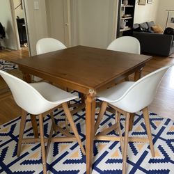 Modern wood dining table set