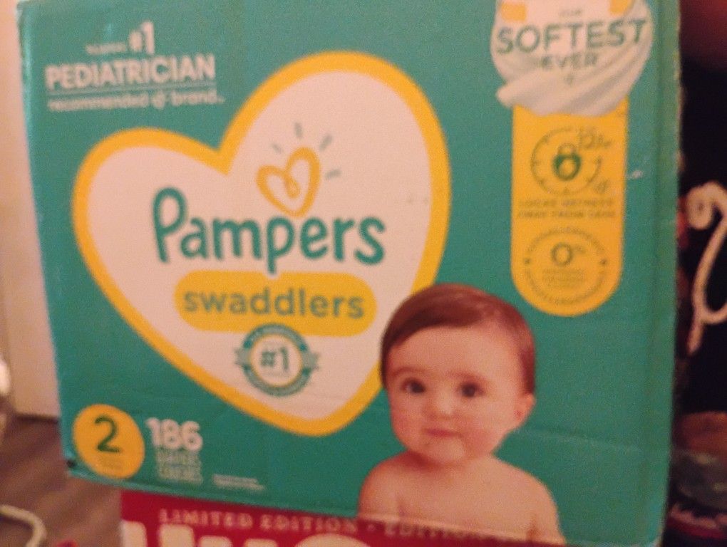 Diapers Pamper Swaddlers 186 Size 2
