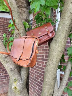 Two Brown Faux Leather Bags