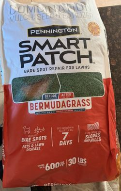 Pennington Smart Patch Bermudagrass 30 lb. 600 sq. ft. Grass Seed Bare Spot Repair with Mulch and Fertilizer