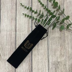 Set of 5 Stainless Steel Straws, Straight Reusable Drinking  Straws 10.5'' Long 0.24‘’ Dia for 30 oz Tumbler and 20 oz Tumbler, 1 Cleaning Brush Inc