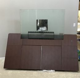 Bonded Leather Wrap TV Console