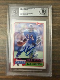 🔥 EARL CAMPBELL AUTOGRAPHED CARD – BECKETT AUTHENTICATED! 🔥