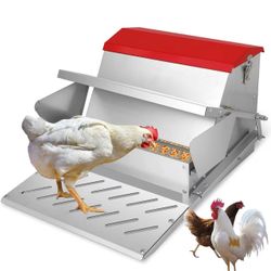 Automatic Chicken Feeder-25lb Metal Treadle Poultry Feeder