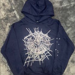 Navy Blue Arachnophobia Spider Hoodie