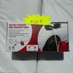 Battery powered fuel transfer pump