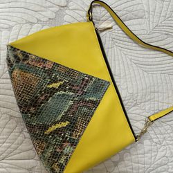 Stella McCartney Multi Colored Snake Skin Yellow Shoulder Bag