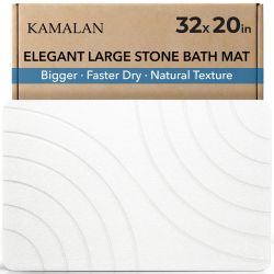 New As-Is KAMALAN 32x20 Diatomaceous Earth Quick Drying Stone Bath Mat Retail $69.00
