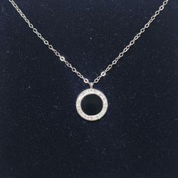 Black Onyx & White Sapphire Necklace 