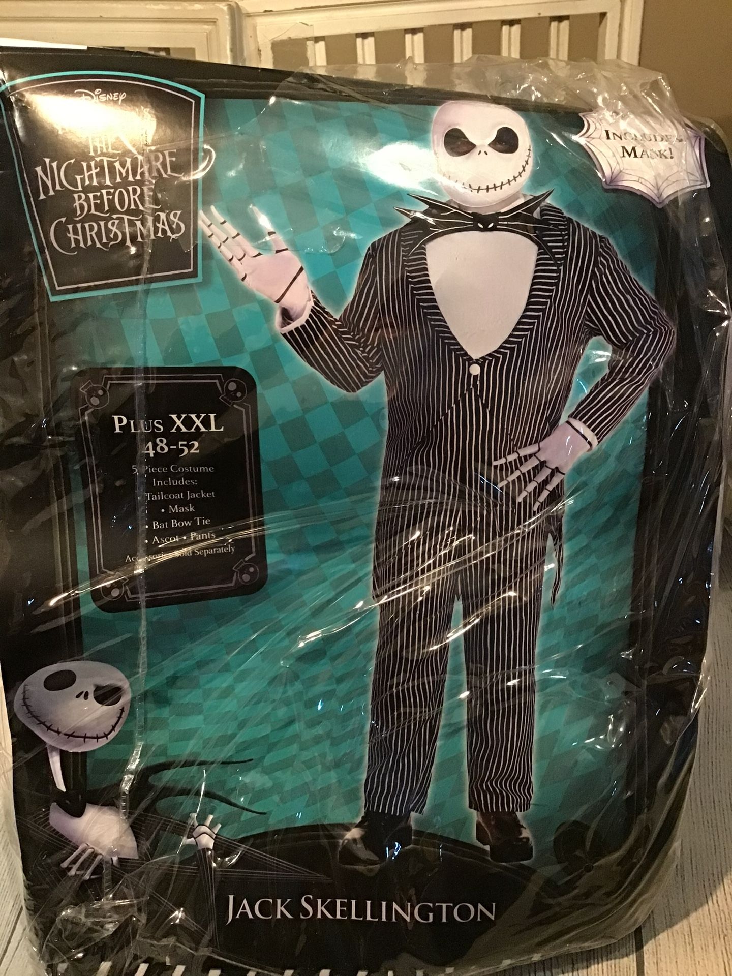 Disney Nightmare Before Christmas Jack Skellington Adult Costume Size XXL -NEW
