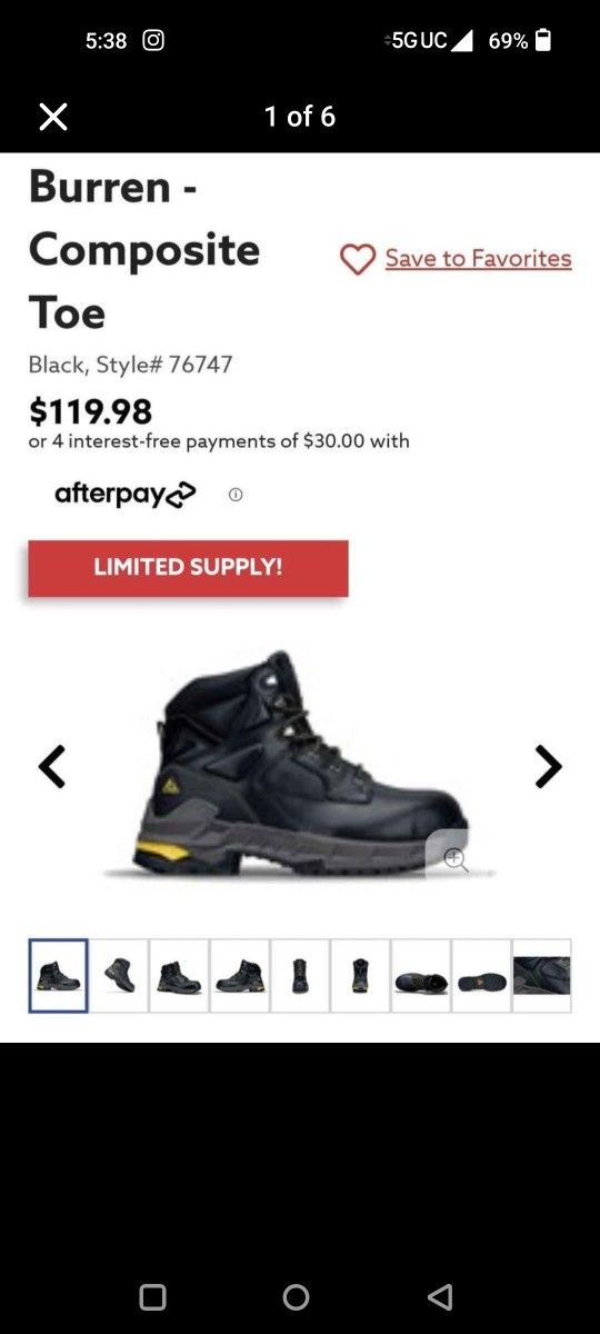Ace Work boots Men 11
