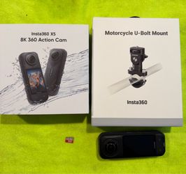 Insta 360 x5 with 512gb chip and insta U BOLT motorcycle mount paid $750 for everything selling for $500