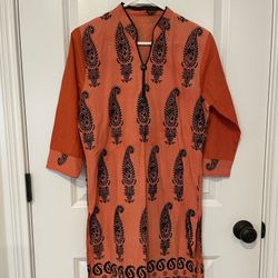 Embroidered Paisley Long Shirt