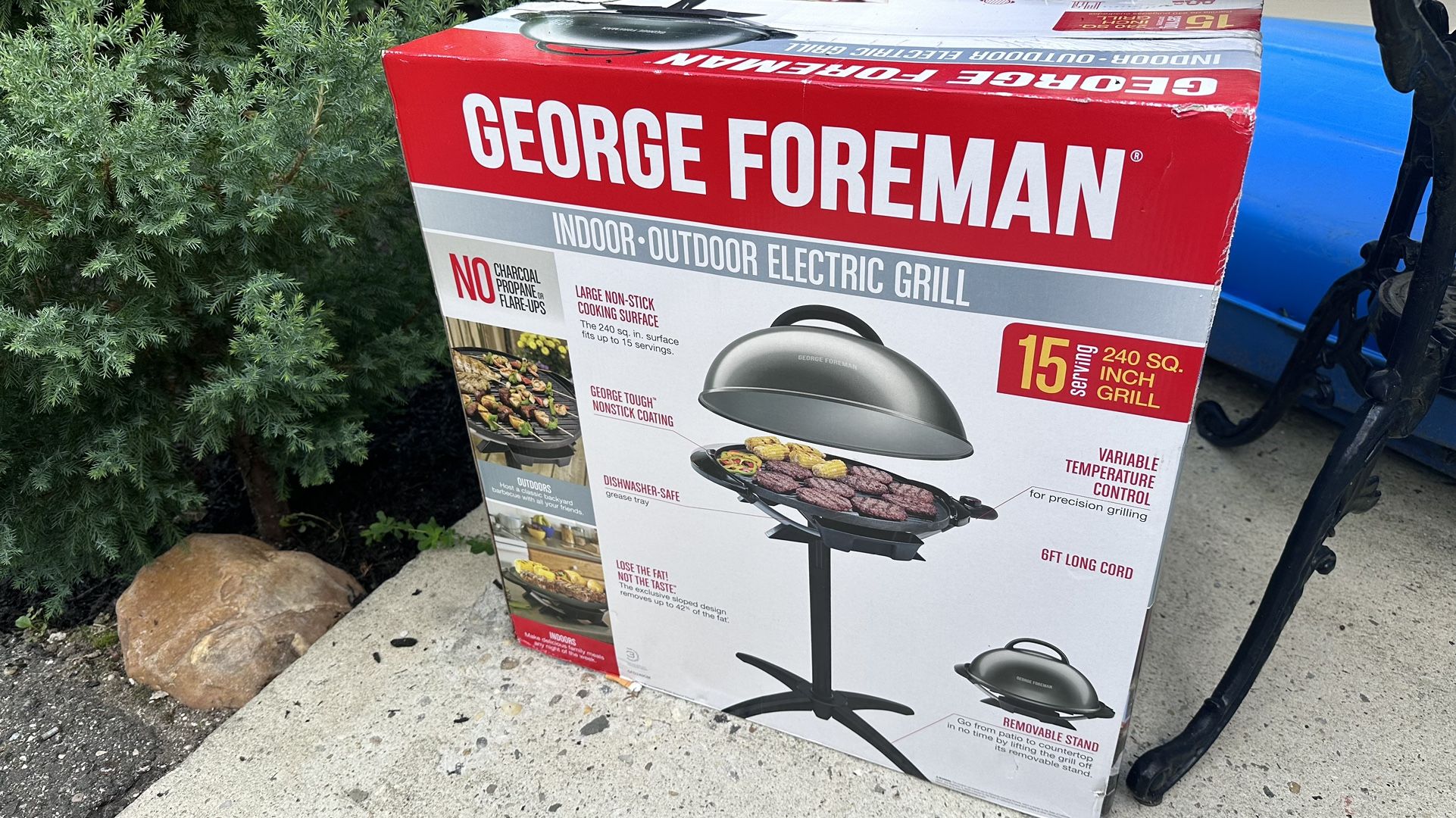 george foreman indoor outdoor electric grill 240 SQ Inch Grill Non