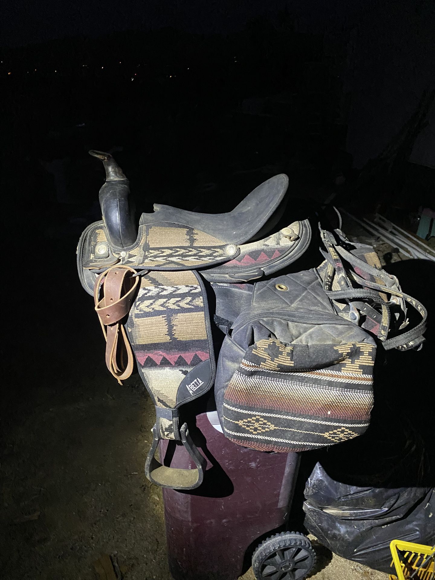 Southwestern Saddle With Bags, Bridle, Cinches And Straps $250 OBO