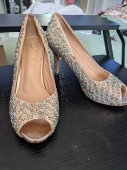 Diamond covered heels.