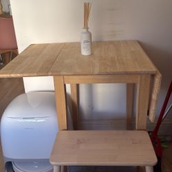 Folding Solid Wood Dining Table 