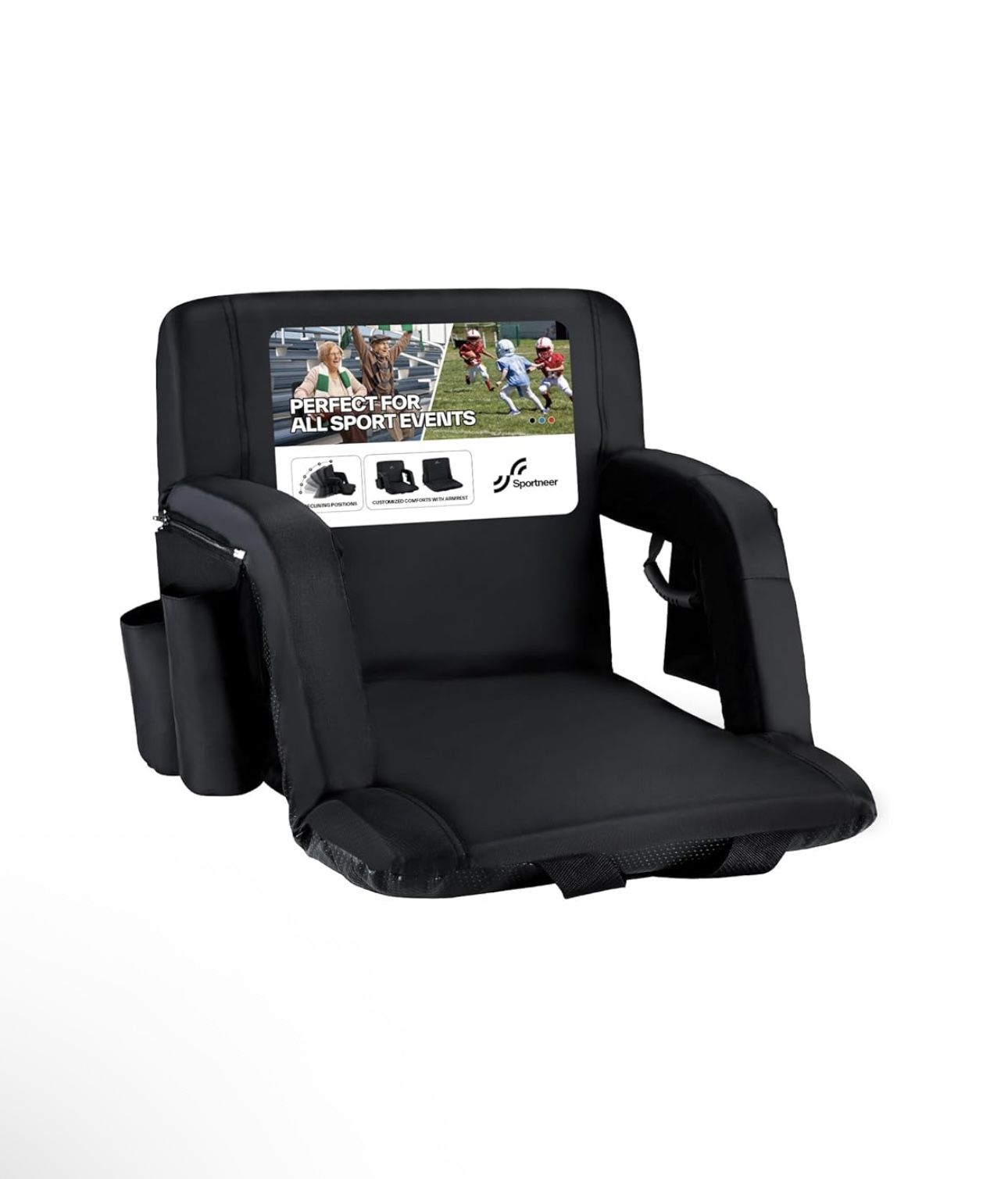 Sportneer Stadium Seats for Bleachers, Back Adjustable, Bleacher Chairs with Back and Cushion Bleacher Seats with Back Support Padded...