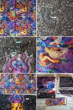Oh So Pretty Disney Villain Fabric Craft Bundle! Cotton Vinyl Polyester Sewing