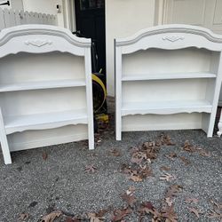 White, Solid Wood Wall Shelving/Hutch