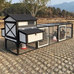 New Wooden Chicken Coop for 4-6 Chickens, Extra Large with Indoor/ Outdoor Run