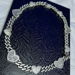 Silver Heart Chain Necklace