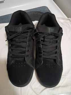 Men's 2021 DC Low Skater Leather Shoes All Black/Gum Sole