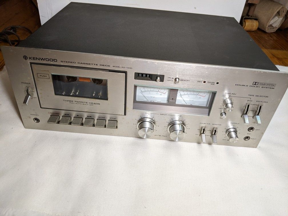 Vintage Kenwood KX-1030 Stereo Cassette Deck for Repair Or Parts