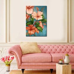 Canvas Art Hawaiian Hibiscus Flower - New (In Box)