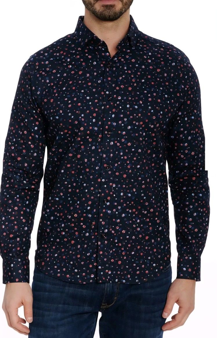 Robert Graham Men Lucena Shirt, Blue Size L ( Brand New)