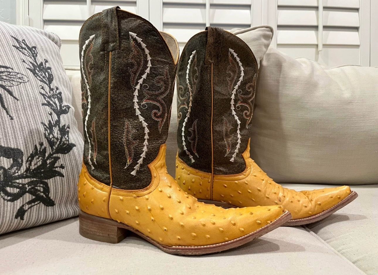 Gran Lider Ostrich Cowboy Boots * 9.5