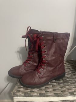 Burgundy boots