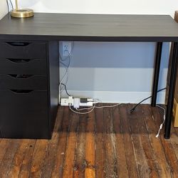 IKEA Alex Desk With File Cabinet 