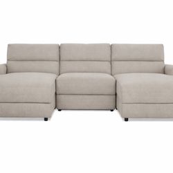 Modern Farmhouse 109’’ 3-Piece Power Reclining Sectional – Beige