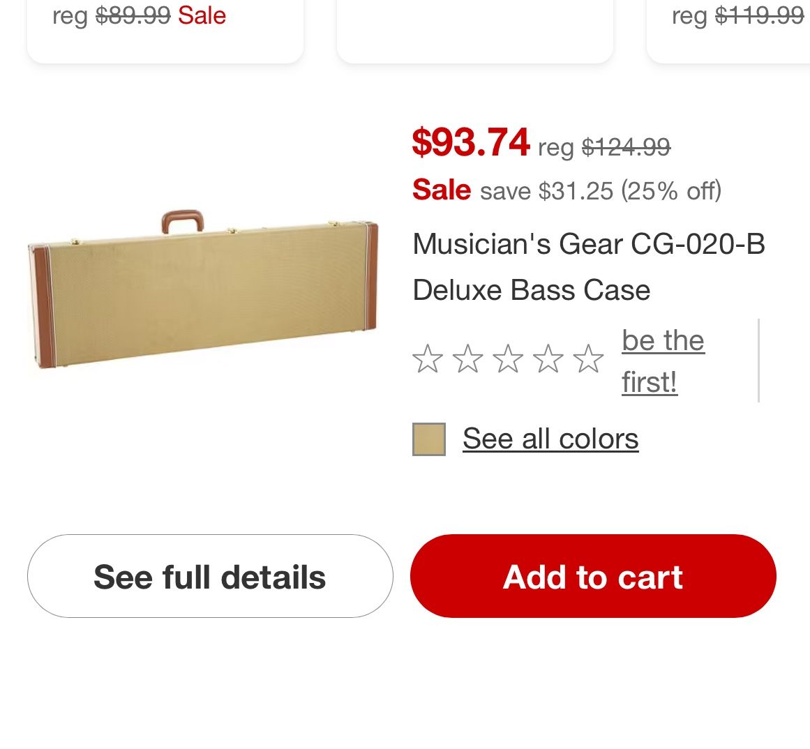 Musicians Gear CG-020-B Bass Guitar Hardcase