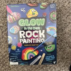 Dan&Darci Kids Rock Painting Kit - Glow in The Dark - Arts & Crafts Easter Gifts