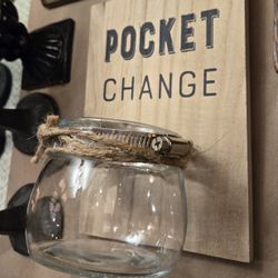 Pocket Change Plaque With Jar