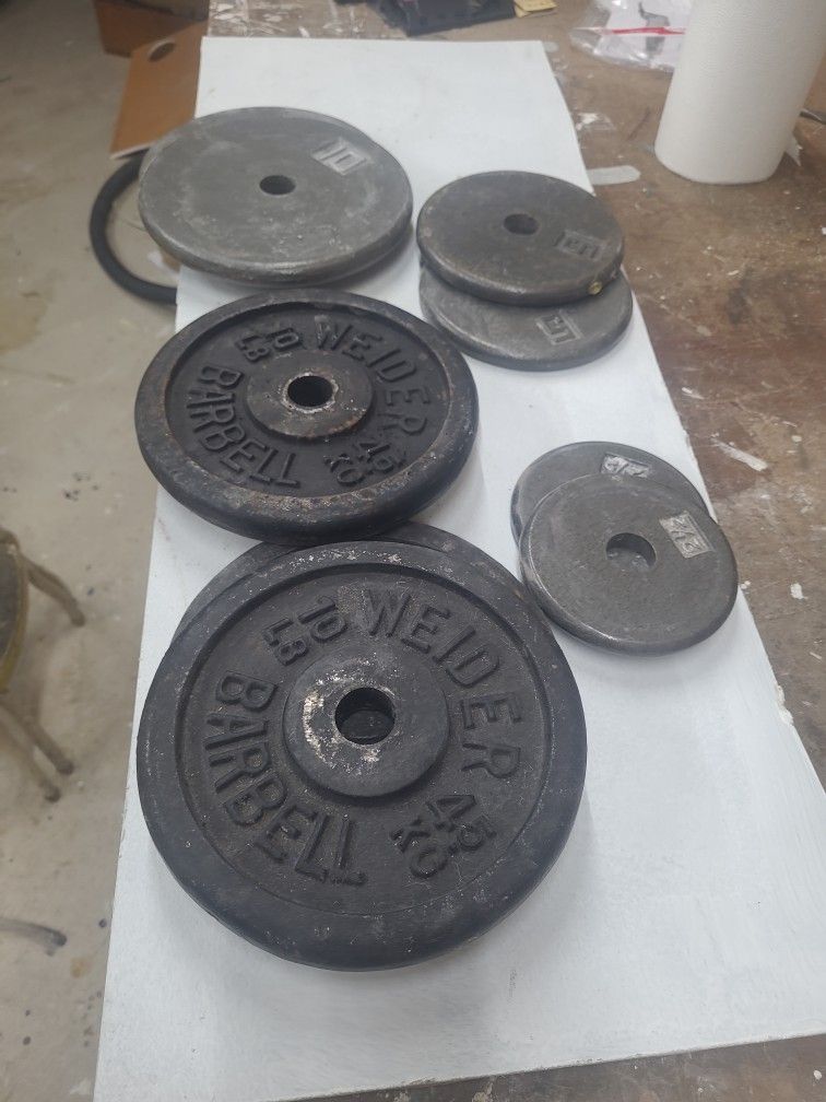 Vintage weider Barbell Plates