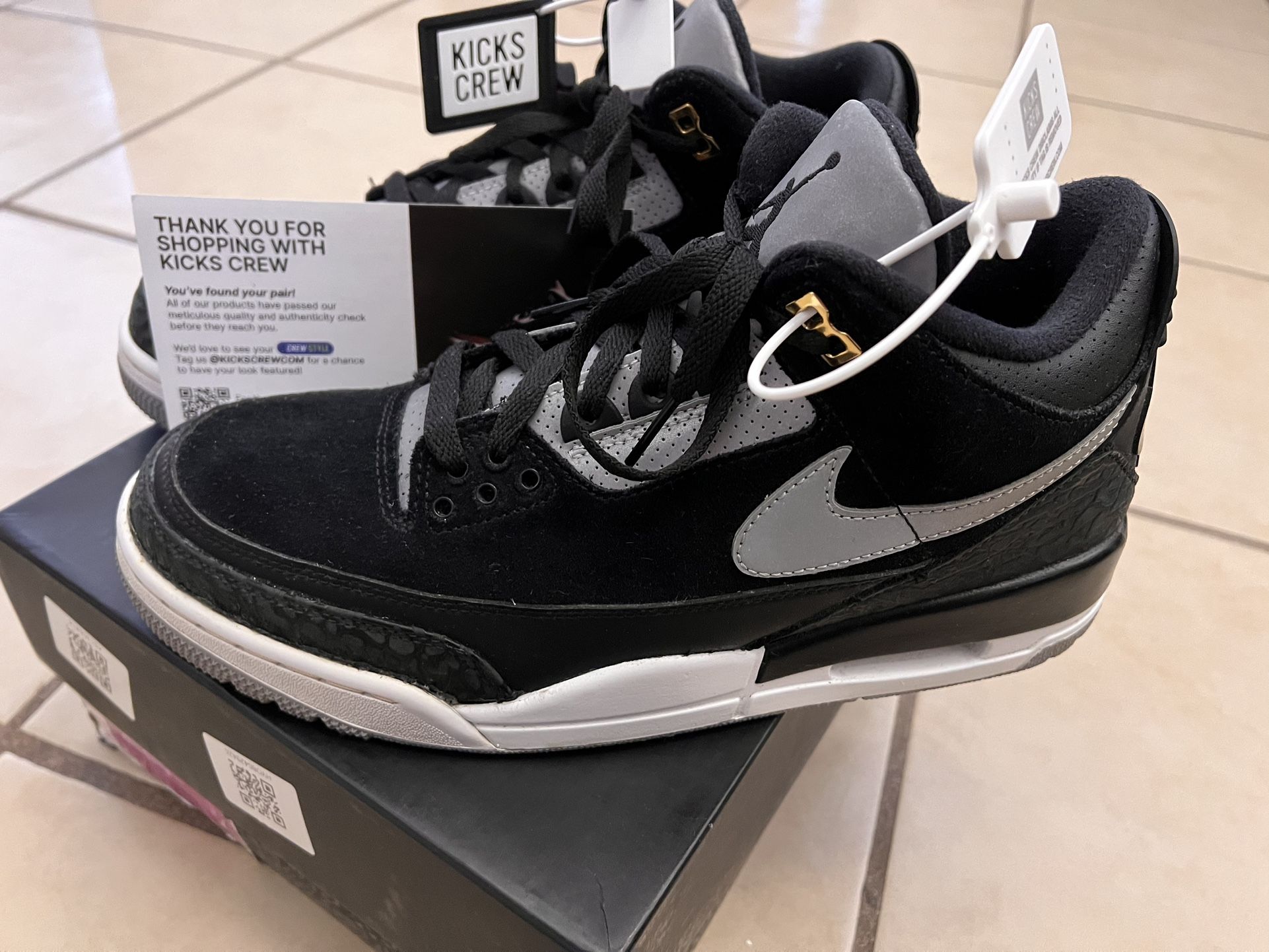 Jordan 3 Retro Tinker Black Cement Gold