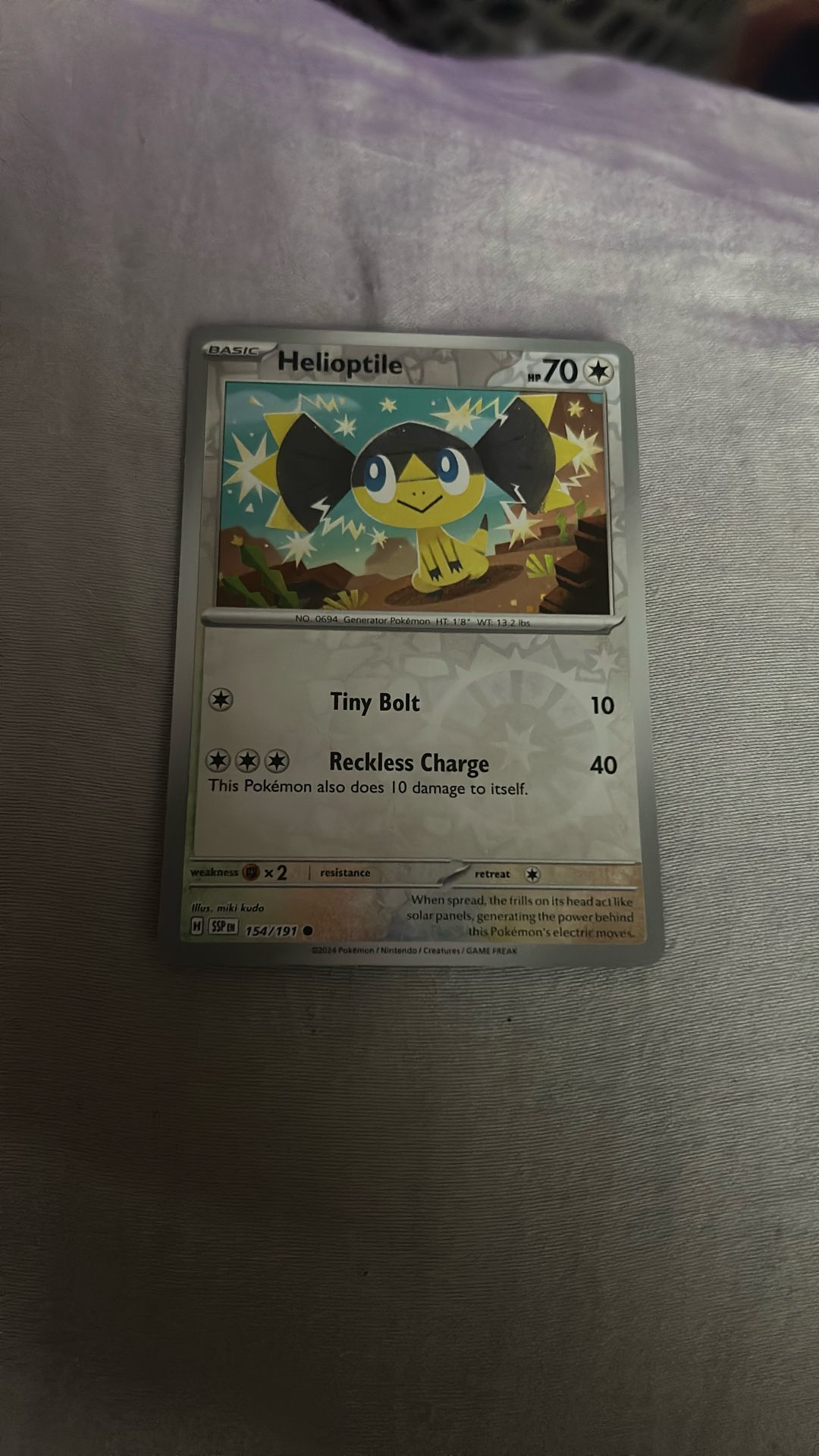 Helioptile [Reverse Holo] #154 Pokemon Surging Sparks 